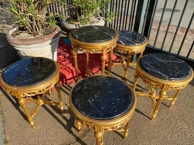 Tables style Baroque en Wood / Marble, 20th century