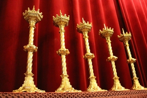 Matching Candle Sticks style Gothic - style en Bronze / Polished and Varnished, France 19th century