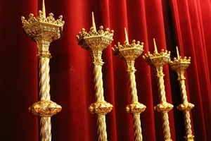 Matching Candle Sticks style Gothic - style en Bronze / Polished and Varnished, France 19th century