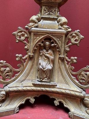 Matching Candle Sticks Could Be Polished. Measures Without Pin. style Gothic - style en Full Bronze, France 19th century ( anno 1865 )