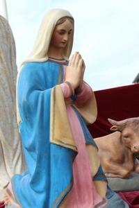 Nativity Set en plaster polychrome, Belgium 19th century