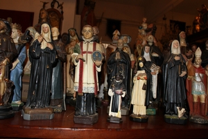 From Collector Special Saints Till 60 Cm / 23.6 Inches en plaster polychrome, Belgium 19th century