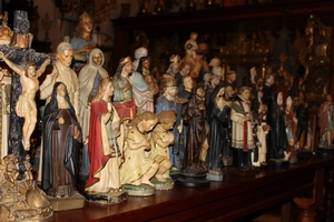 From Collector Special Saints Till 60 Cm / 23.6 Inches en plaster polychrome, Belgium 19th century