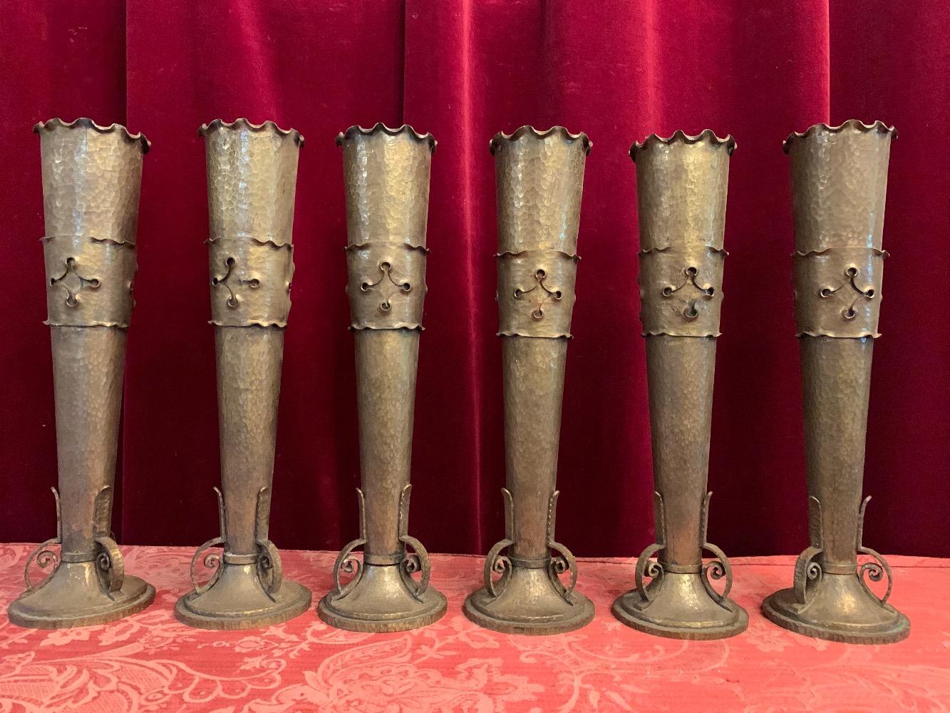 6 ART - DECO Flower Holders Stamped : Jac Jorna & Zn S Hertogenbosch