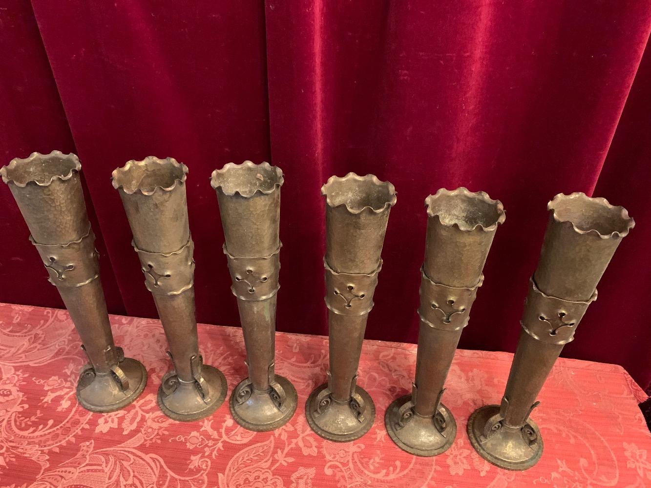 6 ART - DECO Flower Holders Stamped : Jac Jorna & Zn S Hertogenbosch