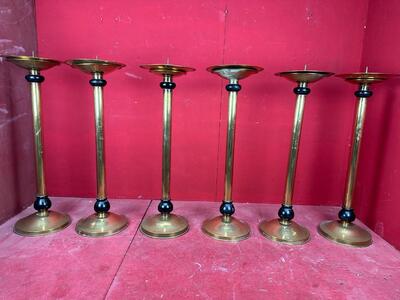 6 art - deco Matching Candle Sticks Height Without Pin.