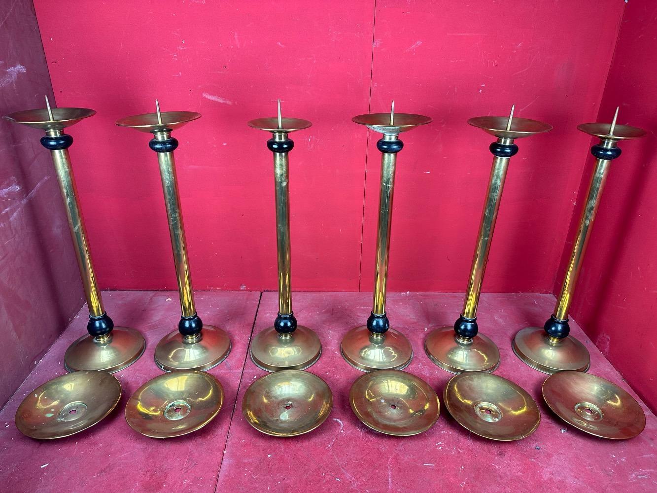 6 art - deco Matching Candle Sticks Height Without Pin.