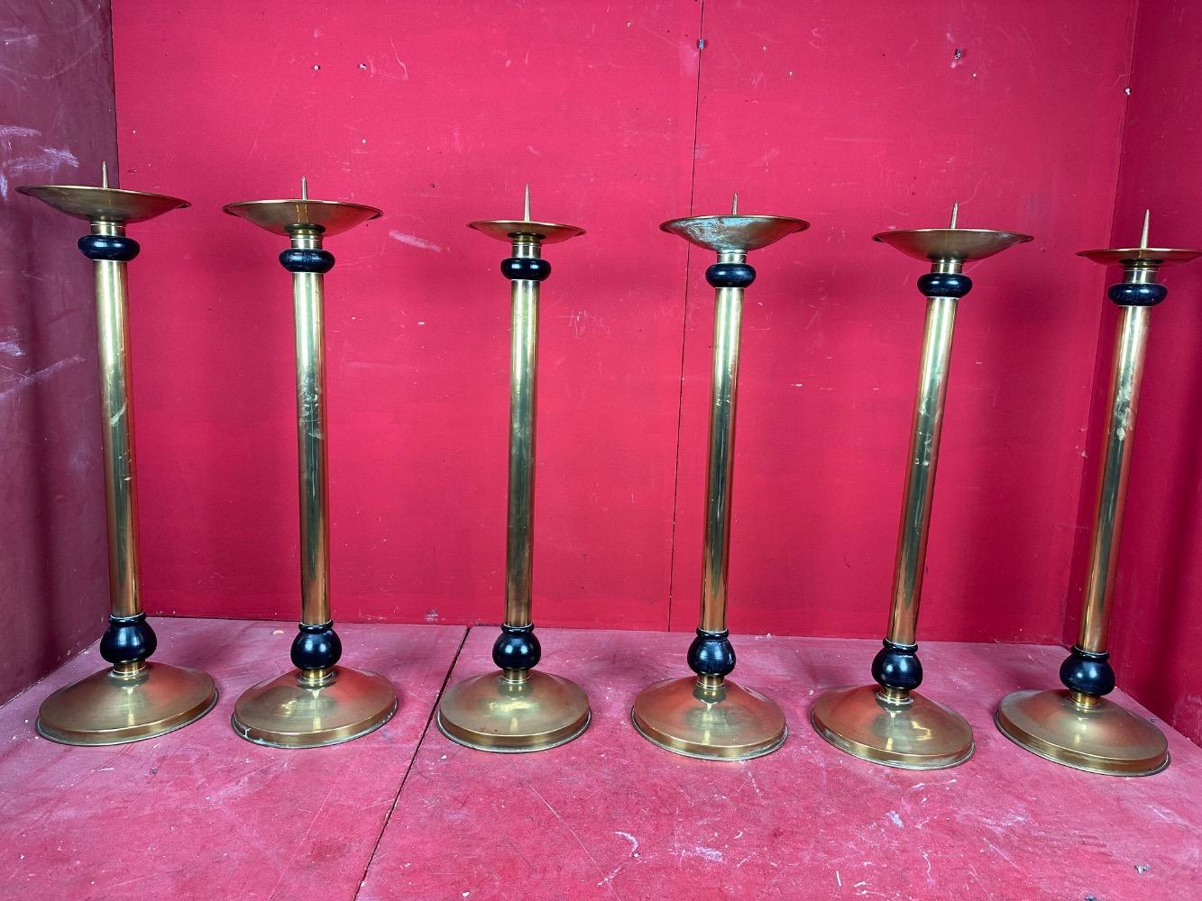 6 art - deco Matching Candle Sticks Height Without Pin.