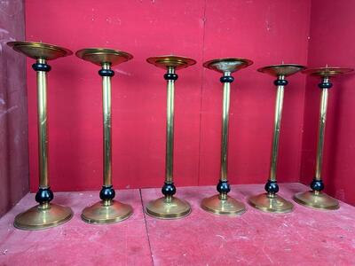 6 art - deco Matching Candle Sticks Height Without Pin.