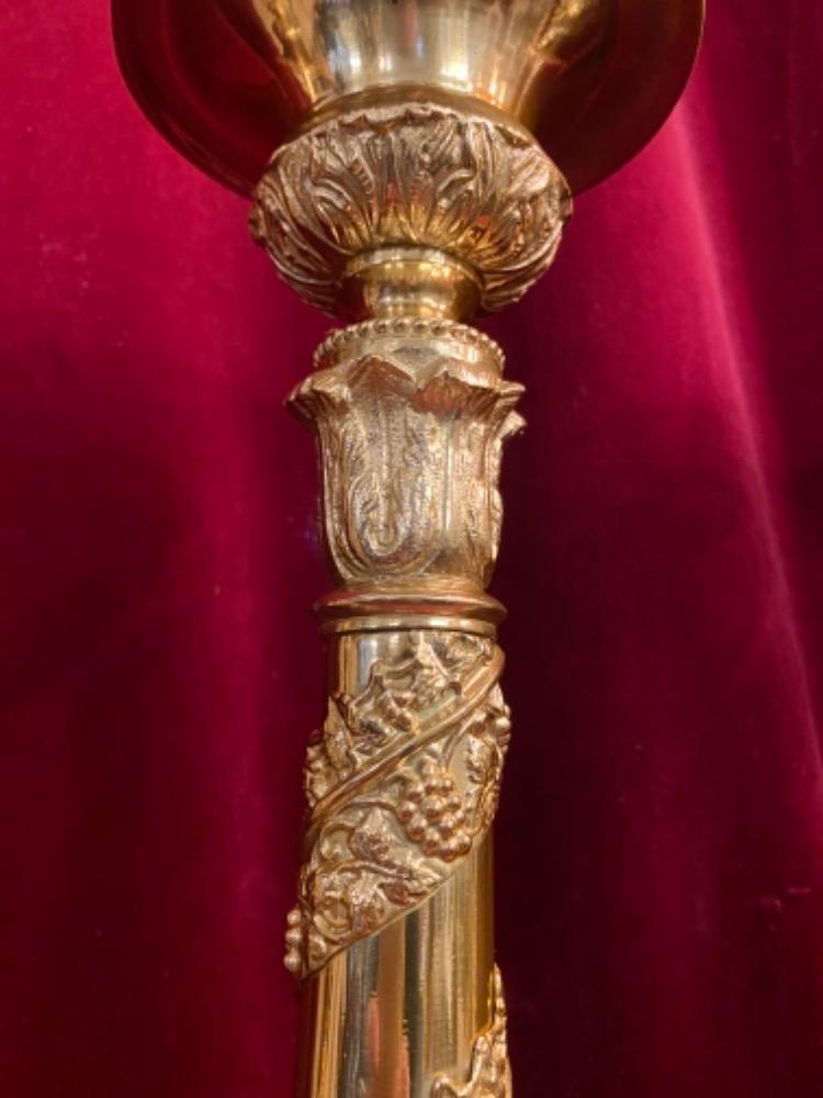 6 Baroque Matching Candle Sticks Altar Set Height Without Pin.
