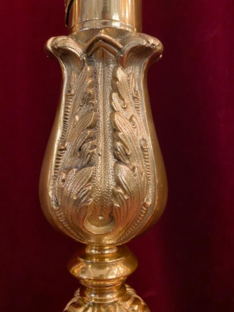 6 Baroque Matching Candle Sticks Altar Set Height Without Pin.