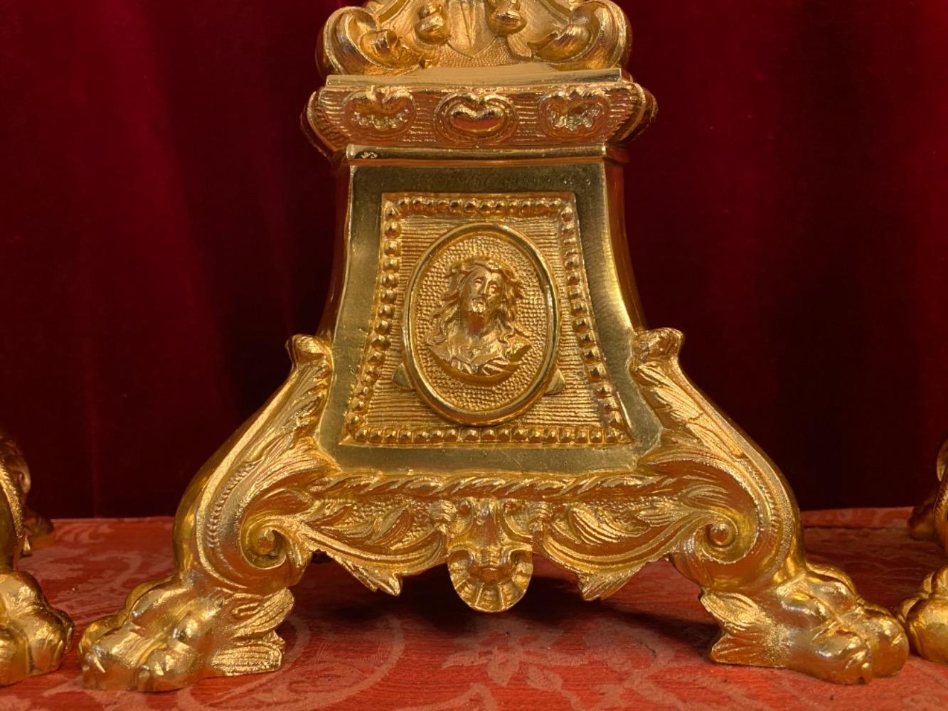 6 Baroque Matching Candle Sticks Altar Set Height Without Pin.