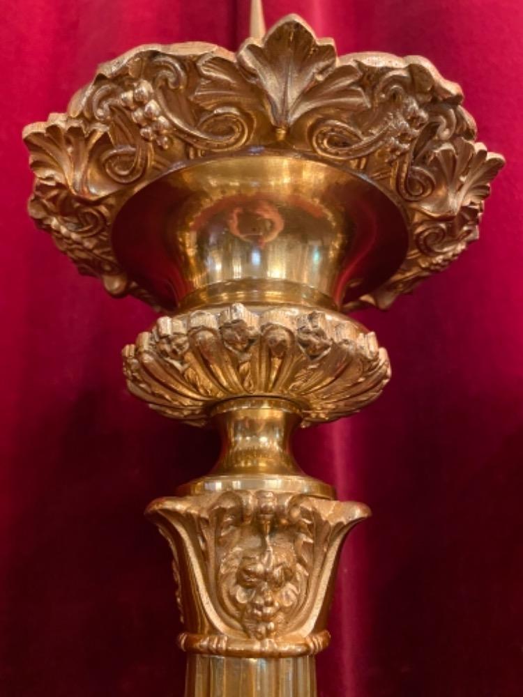 6 BAROQUE-STYLE Altar - Set Candle Holders Measures Without Pin Height: 70 Cm.