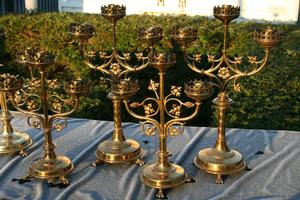 Candle Sticks en Brass / Bronze, France 19th century