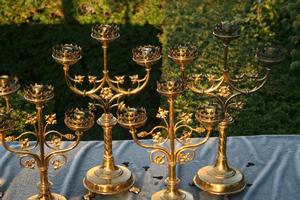 Candle Sticks en Brass / Bronze, France 19th century