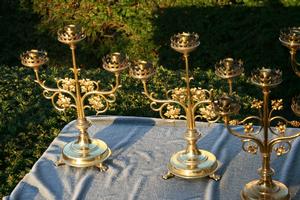 Candle Sticks en Brass / Bronze, France 19th century