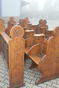 Choir Furniture en Oak wood, Monastery Ravensbos Valkenburg Netherlands 19th century