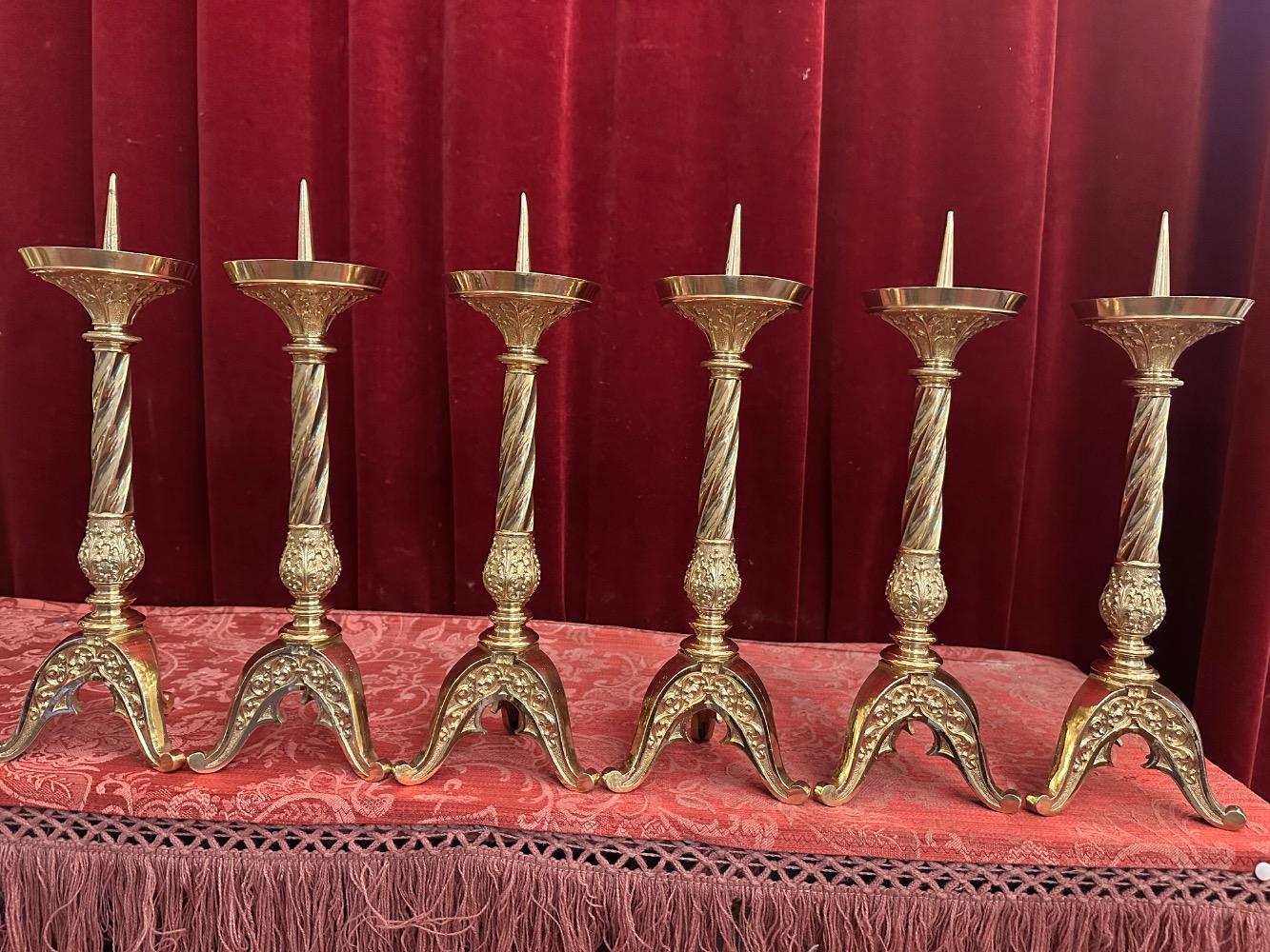6 Classicistic Matching Candle Sticks Height Without Pin.