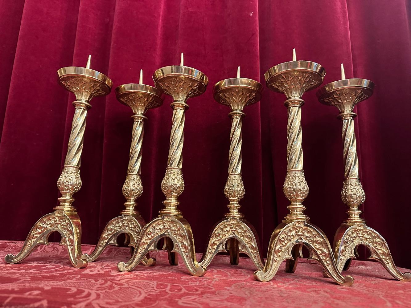 6 Classicistic Matching Candle Sticks Height Without Pin.
