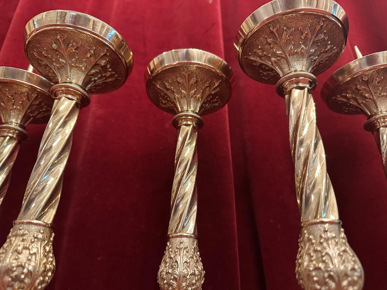 6 Classicistic Matching Candle Sticks Height Without Pin.