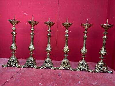 6 Classicistic Matching Candle Sticks Height Without Pin.