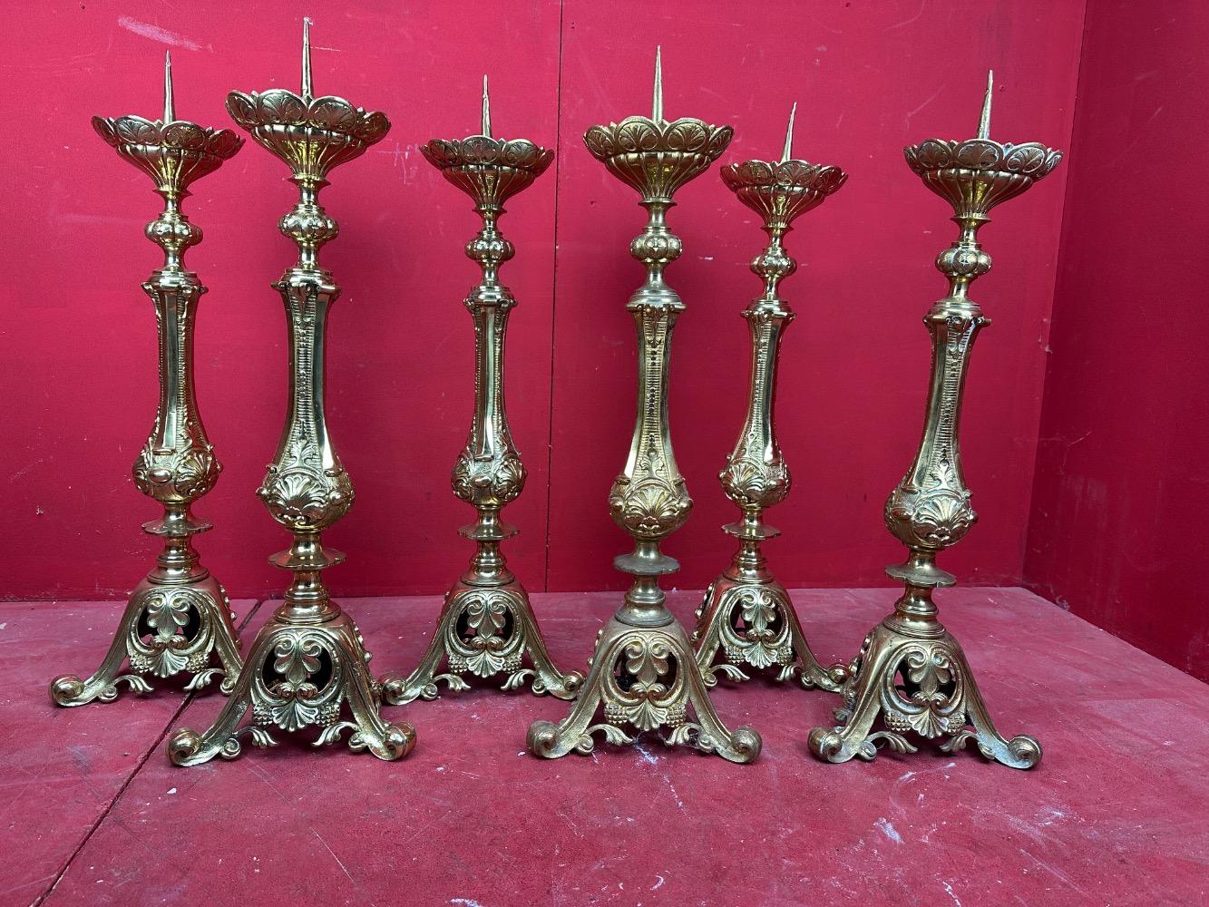 6 Classicistic Matching Candle Sticks Height Without Pin.
