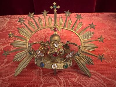 Collection Crowns en Brass / Stones , Belgium  19 th century