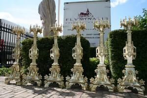 Candle Sticks style gothic en BRONZE, France 19th century