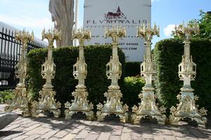 Candle Sticks style gothic en BRONZE, France 19th century