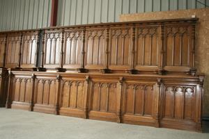 Choir Furniture style gothic en wood, Belgium 19th century