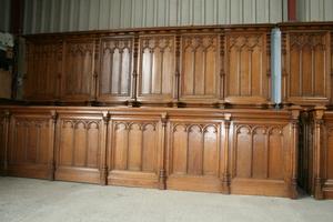 Choir Furniture style gothic en wood, Belgium 19th century