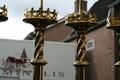 Altar - Set Matching Candle Sticks  style Gothic - style en Brass / Bronze / Gilt, France 19th century