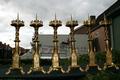 Altar - Set Matching Candle Sticks  style Gothic - style en Brass / Bronze / Gilt, France 19th century