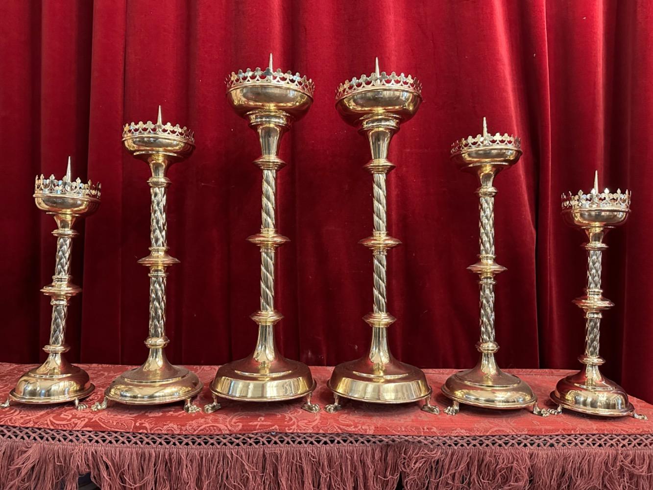 6 Gothic - Style Candle Holders Measures Without Pin
