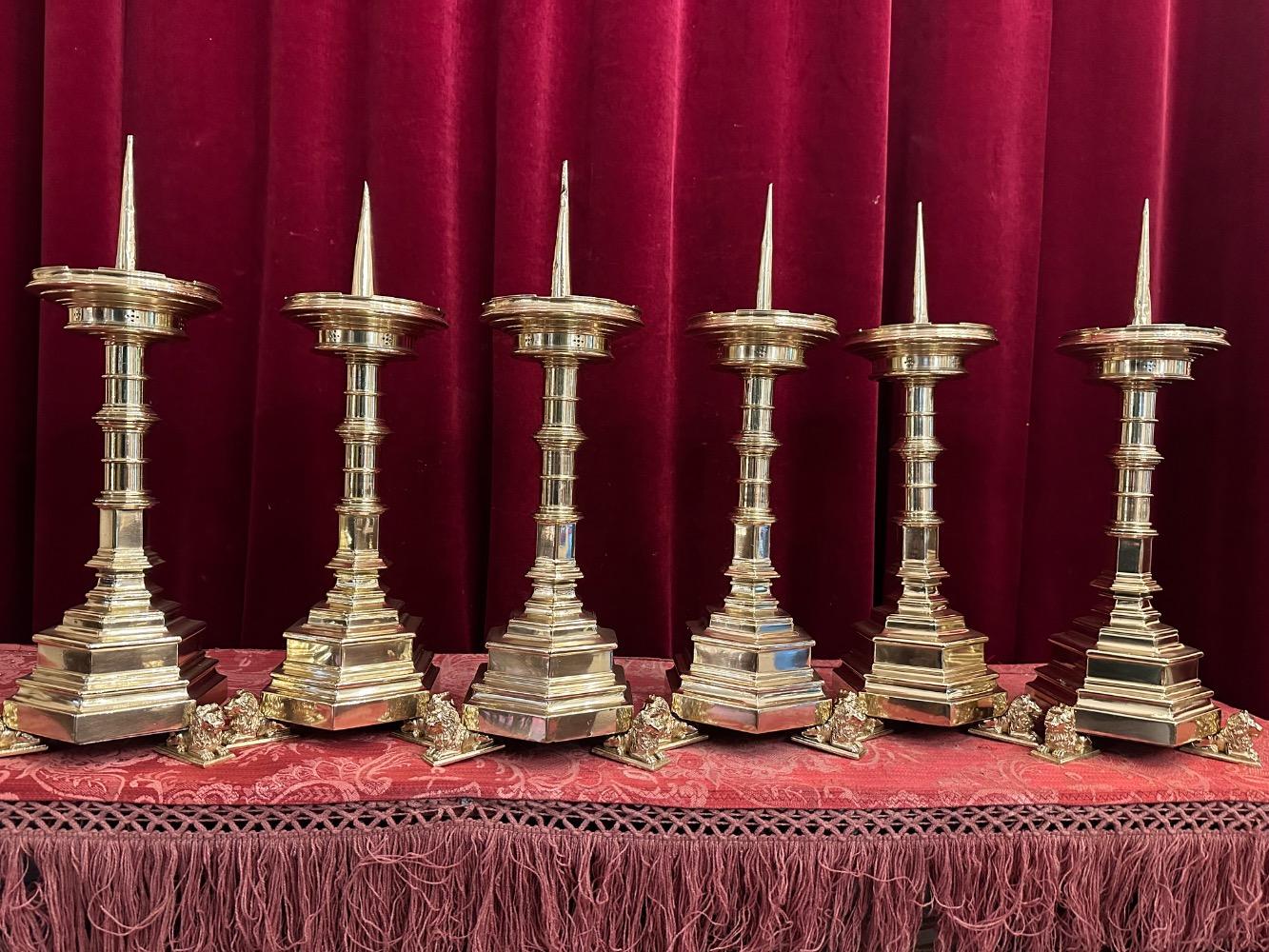 6 Gothic - Style Matching Candle Sticks ( Atar - Set ) Height Without Pin.