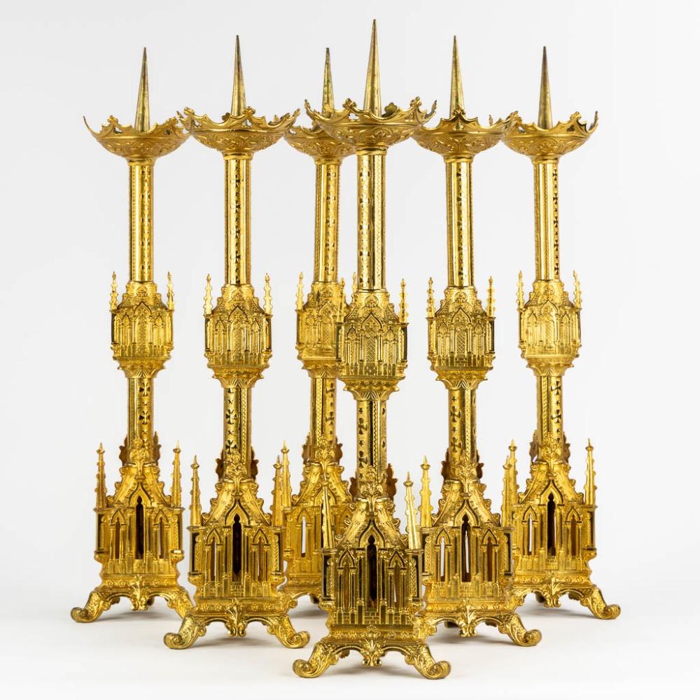 6 Gothic - Style Matching Candle Sticks Height Without Pin.