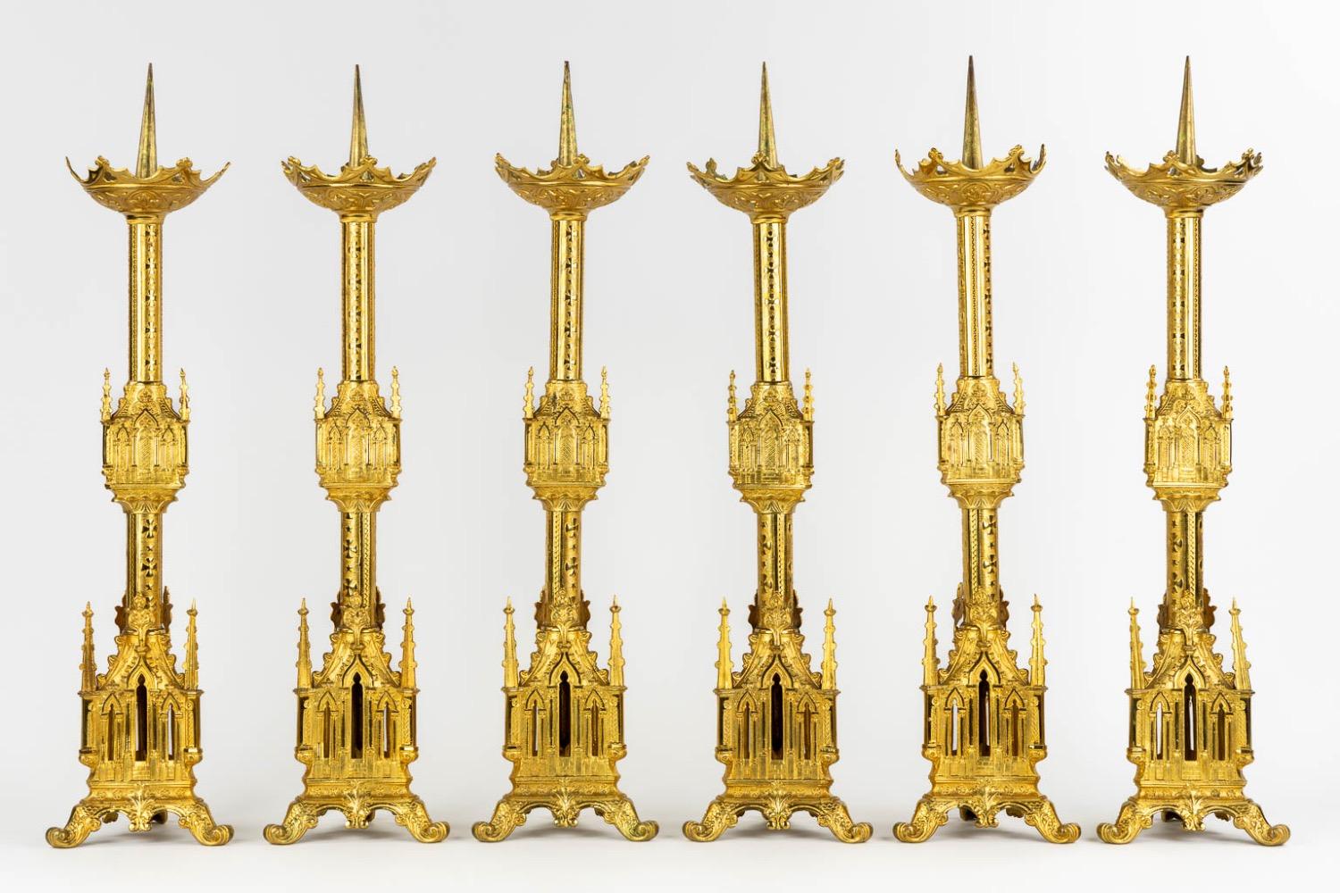 6 Gothic - Style Matching Candle Sticks Height Without Pin.