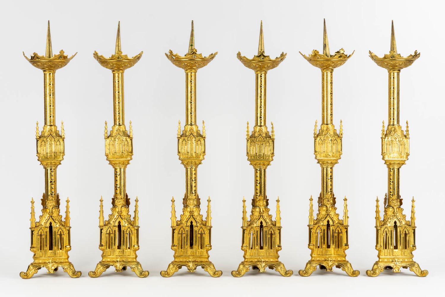 6 Gothic - Style Matching Candle Sticks Height Without Pin.
