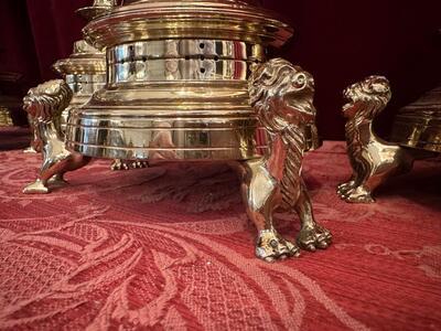 Matching Candle Sticks Height Without Pin. style Gothic - Style en Bronze , Atelier - Brom - Netherlands  19 th century
