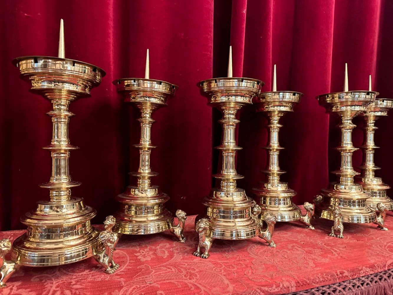 6 Gothic - Style Matching Candle Sticks Height Without Pin.