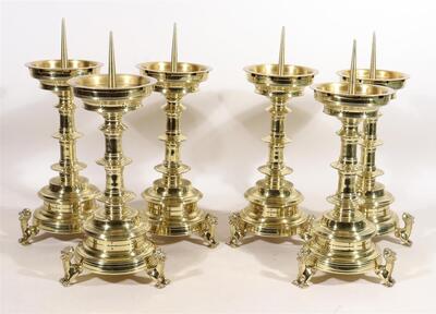 Matching Candle Sticks Height Without Pin. style Gothic - Style en Bronze , Atelier - Brom - Netherlands  19 th century