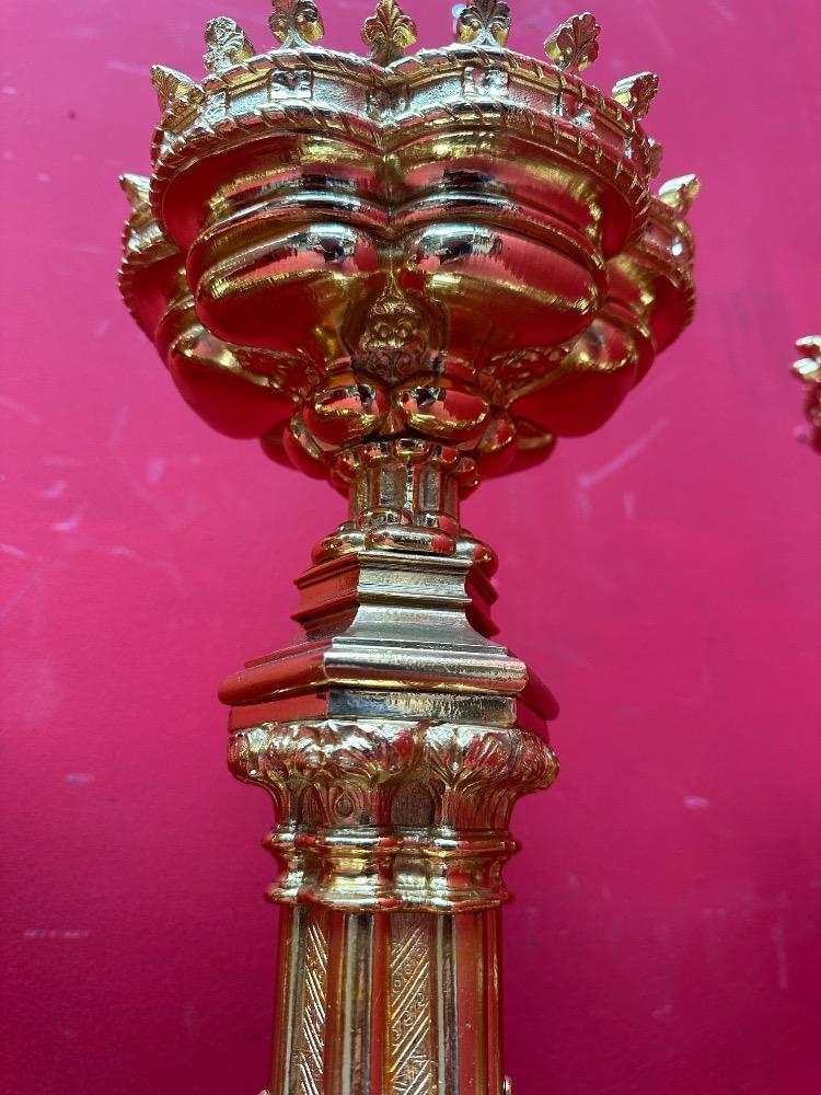 6 Gothic - Style Matching Candle Sticks Height Without Pin. Altar - Set !