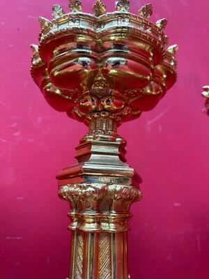 6 Gothic - Style Matching Candle Sticks Height Without Pin. Altar - Set !