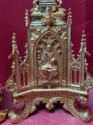 6 Gothic - Style Matching Candle Sticks Height Without Pin. Altar - Set !