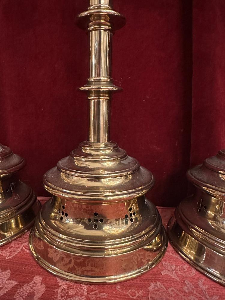 6 Gothic - style Matching Candle Sticks Height Without Pin. Altar - Set