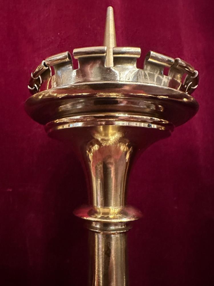 6 Gothic - style Matching Candle Sticks Height Without Pin. Altar - Set.
