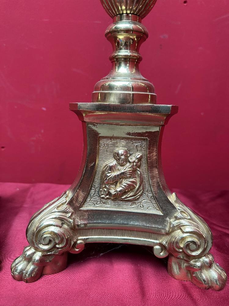 6 Gothic - style Matching Candle Sticks Height Without Pin. Altar - Set