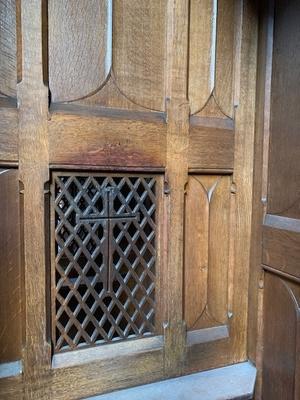 Matching Confessionals For Sale Seperately ! style Gothic - style en Oak wood, Izegem Belgium 19th century