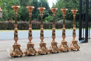 Altar Set style baroque en Brass, France 18 th century