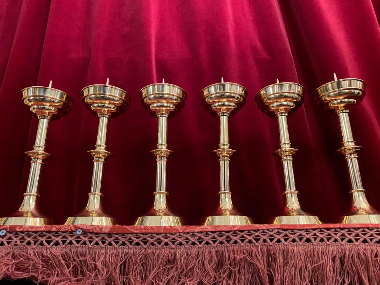 6 Neo Classicistic Matching Candle Sticks Height Without Pin.